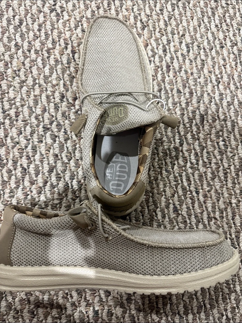 Hey Dude Slip-On Knit Shoes in Light Beige